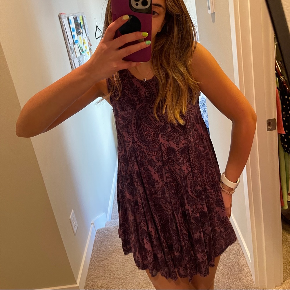 Ecotè Urban Outfitters Purple Paisley Mini Dress